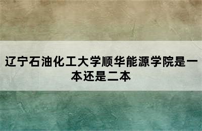 辽宁石油化工大学顺华能源学院是一本还是二本