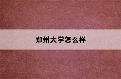 郑州大学怎么样