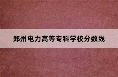 郑州电力高等专科学校分数线