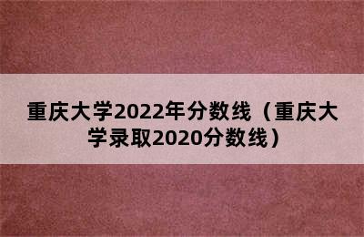 重庆大学2022年分数线（重庆大学录取2020分数线）