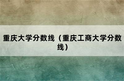 重庆大学分数线（重庆工商大学分数线）