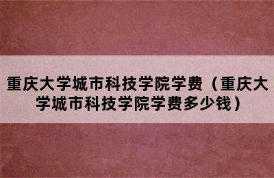 重庆大学城市科技学院学费（重庆大学城市科技学院学费多少钱）