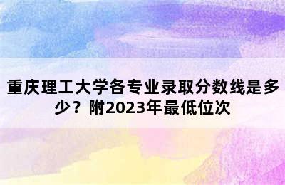 重庆理工大学各专业录取分数线是多少？附2023年最低位次