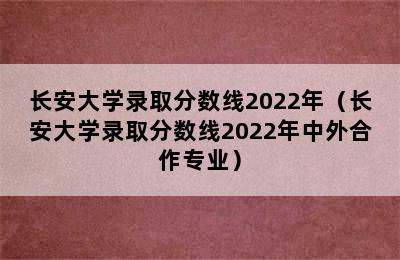 长安大学录取分数线2022年（长安大学录取分数线2022年中外合作专业）