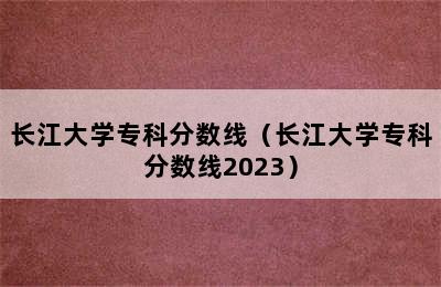 长江大学专科分数线（长江大学专科分数线2023）