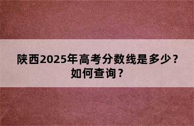 陕西2025年高考分数线是多少？如何查询？