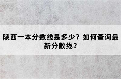 陕西一本分数线是多少？如何查询最新分数线？