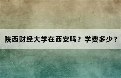 陕西财经大学在西安吗？学费多少？