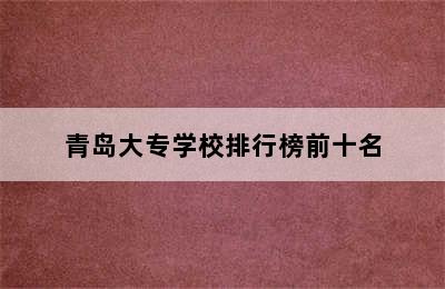 青岛大专学校排行榜前十名