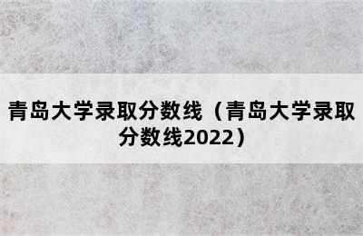 青岛大学录取分数线（青岛大学录取分数线2022）