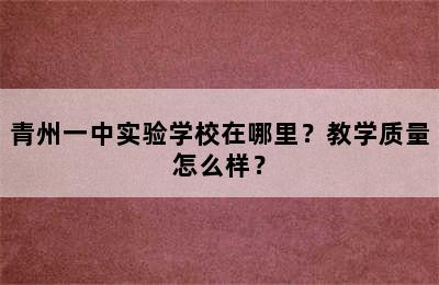 青州一中实验学校在哪里？教学质量怎么样？