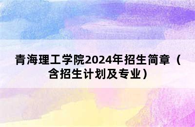 青海理工学院2024年招生简章（含招生计划及专业）