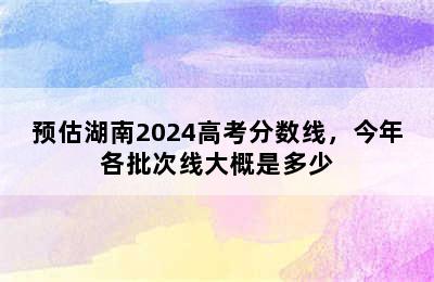 预估湖南2024高考分数线，今年各批次线大概是多少