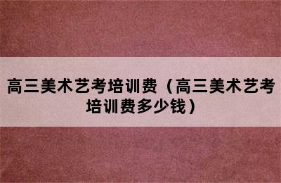 高三美术艺考培训费（高三美术艺考培训费多少钱）