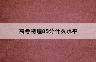 高考物理85分什么水平