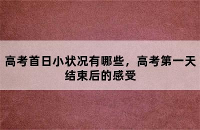 高考首日小状况有哪些，高考第一天结束后的感受