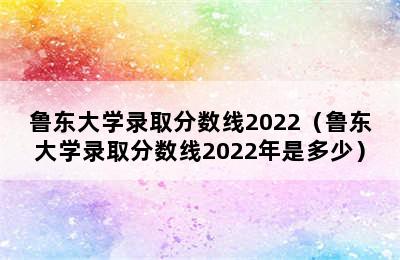 鲁东大学录取分数线2022（鲁东大学录取分数线2022年是多少）