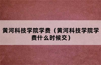 黄河科技学院学费（黄河科技学院学费什么时候交）